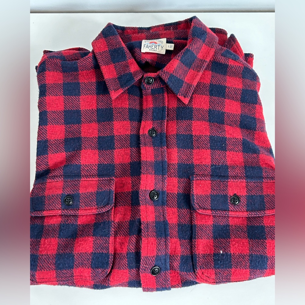 Faherty Legend Sweater Shirt, plaid, size L